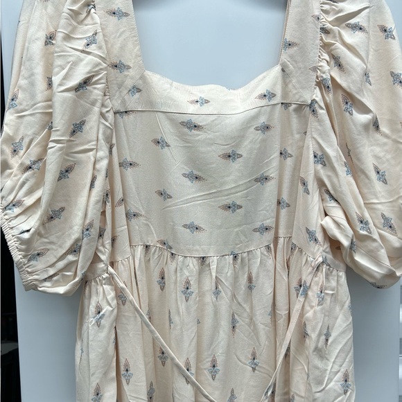 BOG COLLECTIVE NWT Boho mini dress puff sleeves SZ: S - Picture 4 of 7